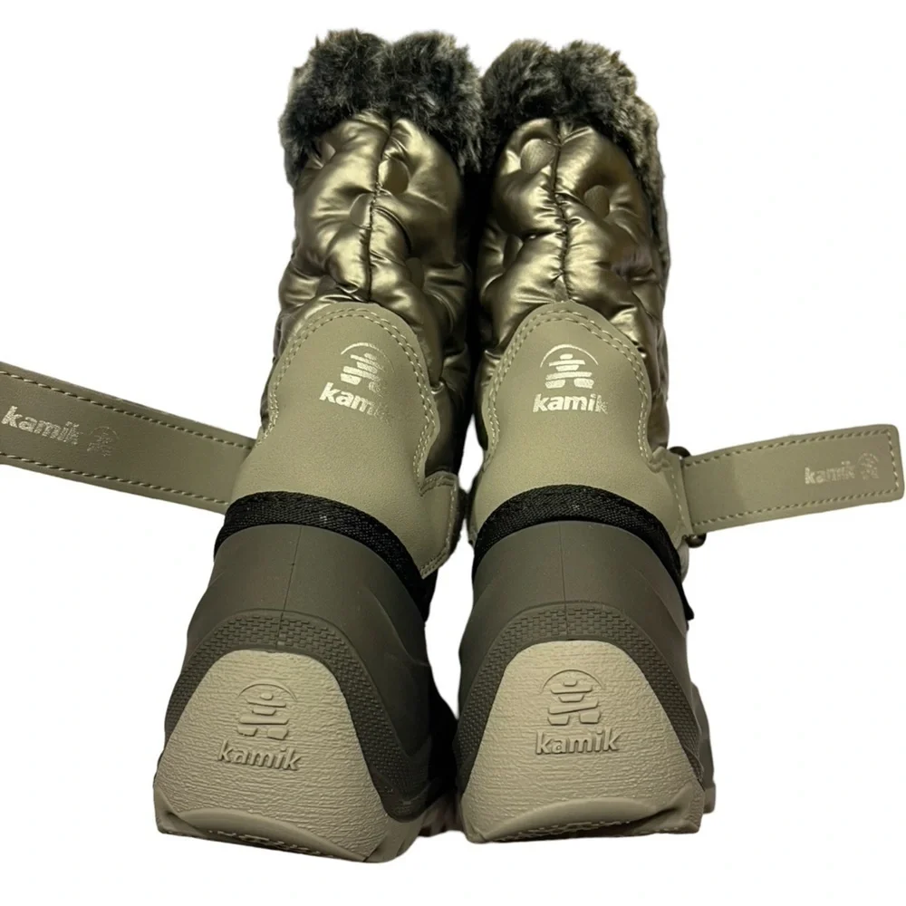 NWT Kamik Girl's Penny 3 Silver Waterproof Insulated Winter/Snow Boots Size 10